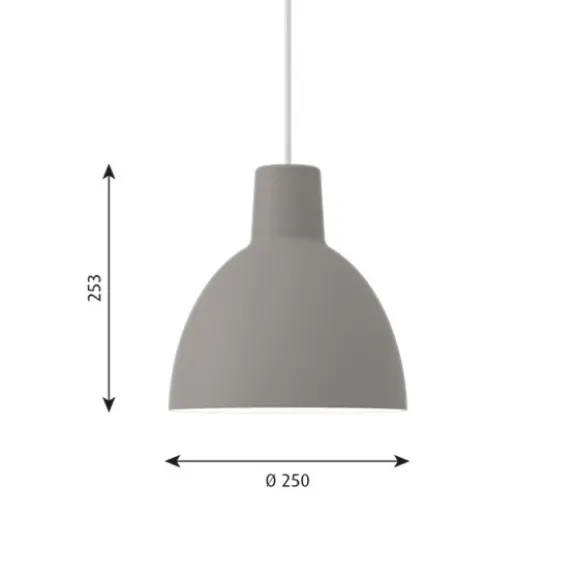 Toldbod 250 taklampa, ljusgrå 25cm
