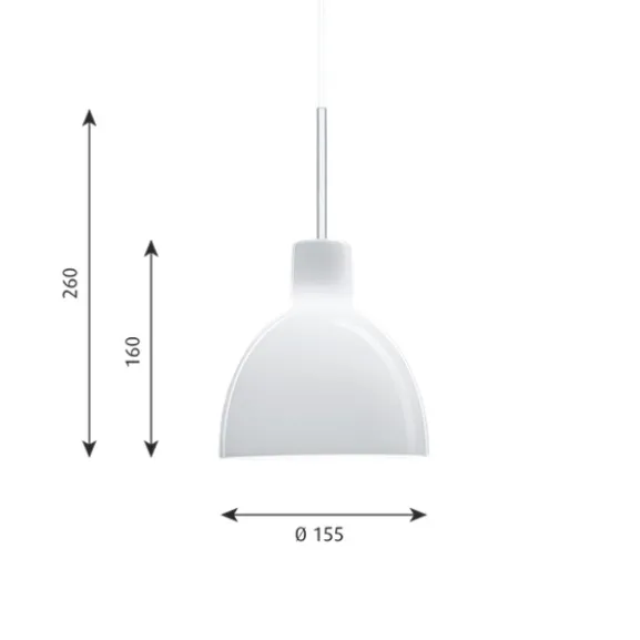 Toldbod 155 taklampa, opalglas 15,5cm