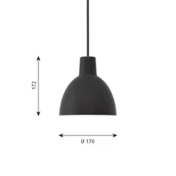 Toldbod 170 taklampa, svart 17cm