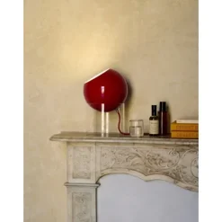 Topan Bordslampa VP13 Clear acrylic base Vermilion Red