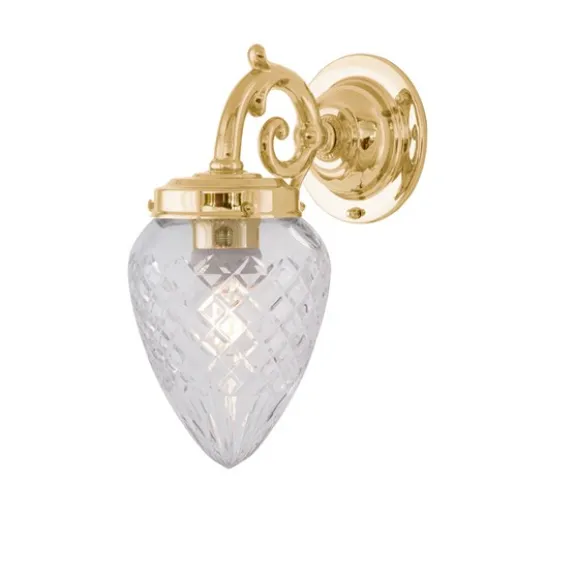 Topelius vägglampa fast montage, polerad mässing