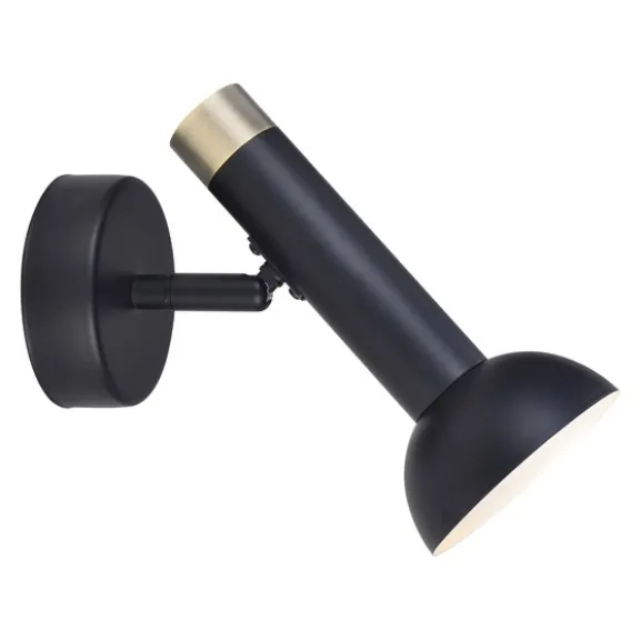 Torch vägglampa, svart/mässing