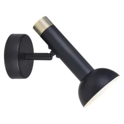 Torch vägglampa, svart/mässing