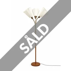 Trio Pleat Golvlampa – Mässing & Trä