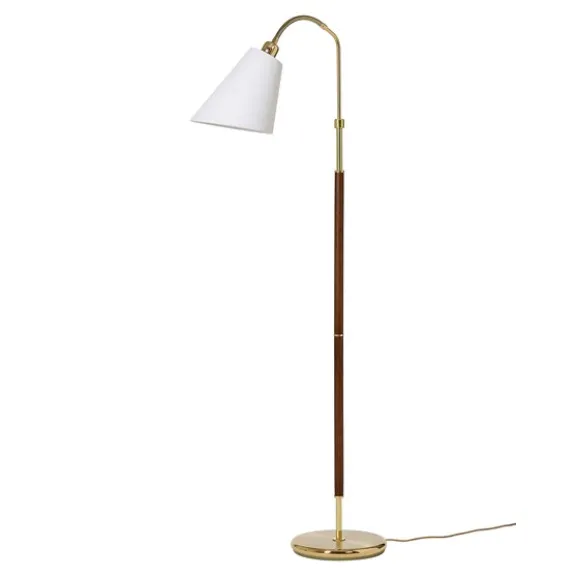 Tullgarn golvlampa, mässing/valnöt 145cm