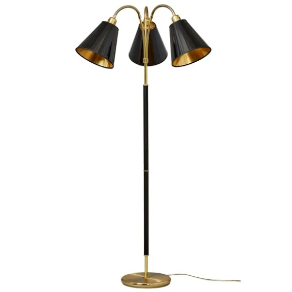 Tullgarn golvlampa trearmad, mässing/svart 145cm