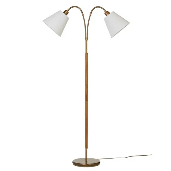 Tullgarn golvlampa tvåarmad, oxid/ek 145cm