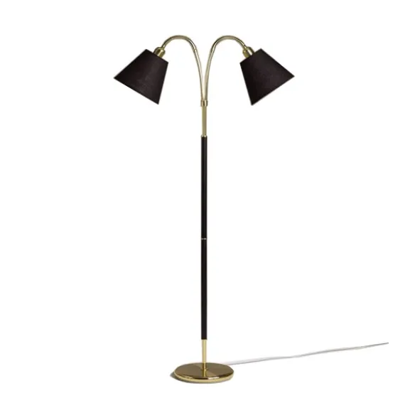 Tullgarn golvlampa tvåarmad, mässing/svart 145cm
