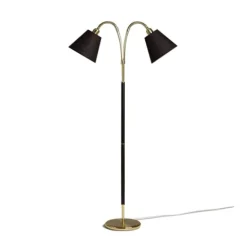 Tullgarn golvlampa tvåarmad, mässing/svart 145cm