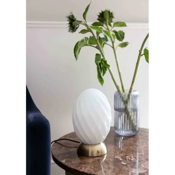 Twist Oval Bordlampa Opal 1 X G9 Antik Messing