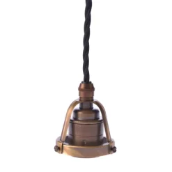 Upphäng 116 antik/E27antik 2,5m svart tvinnad kabel