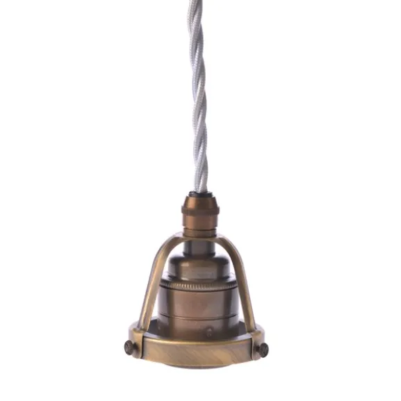 Upphäng 116 antik/E27antik 2,5m vit tvinnad kabel