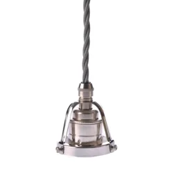 Upphäng 116 nickel/E27 nickel 2,5m grå tvinnad kabel