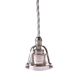 Upphäng 116 nickel/E27 nickel 2,5m vit tvinnad kabel