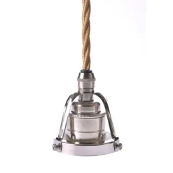 Upphäng 116 nickel/E27 nickel 2,5m guld tvinnad kabel