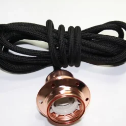 Upphäng E27 jordad, koppar/svart 3m