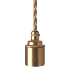 Upphäng E27 slät lamph. mäss 2,5m guld tvinnad kabel