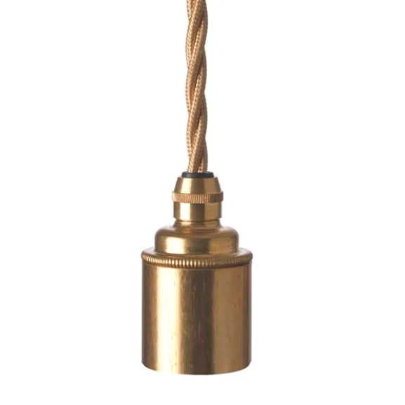 Upphäng E27 slät lamph. mäss 2,5m guld tvinnad kabel