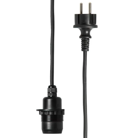 Utomhuskabel E27 svart 5m