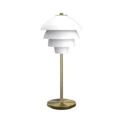 Valencia bordslampa flat vit/mässing