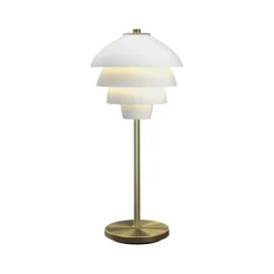 Valencia bordslampa flat vit/mässing