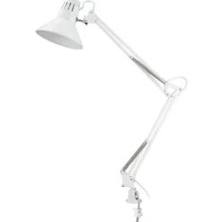 Venla bordslampa m. spännbart bordsfäste vit