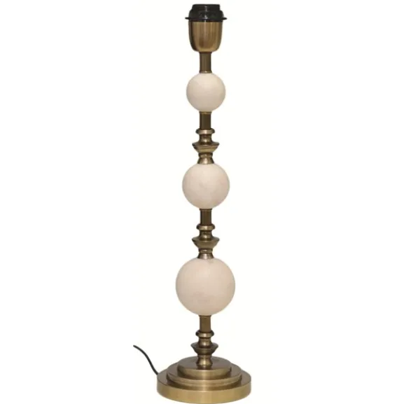 Verona Lampfot Vit marmor/antik mässing 13cm