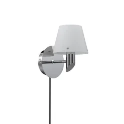 Vägglampa Gil krom/opal glas