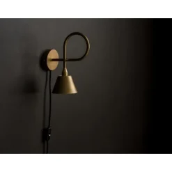 Vägglampa Loop 1-Låg Råmäss Ned