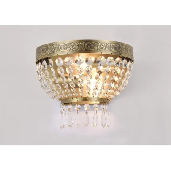 Vägglampa Queen Antikmässing 14cm