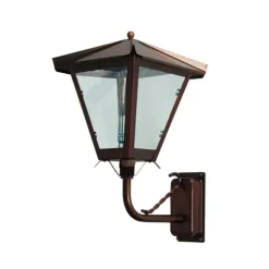 Vägglykta Gustav upp koppar/fönsterglas