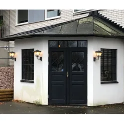 Vägglykta Gustav upp svart/fönsterglas