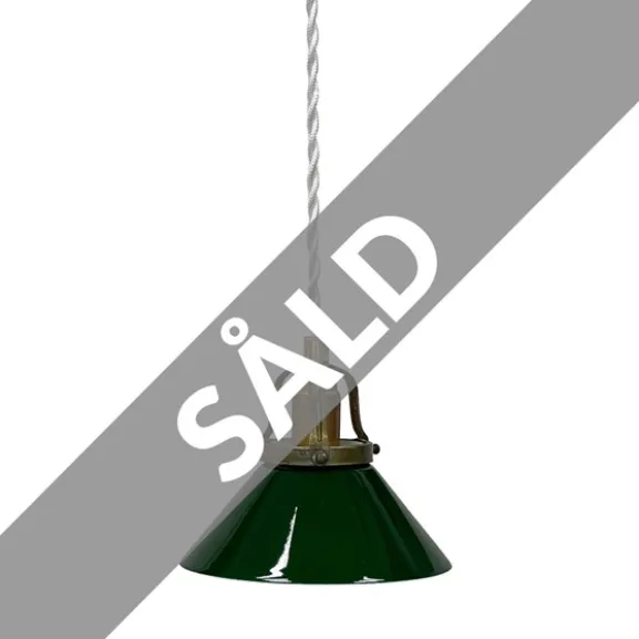 Vintage fönsterlampa, mässing/grön
