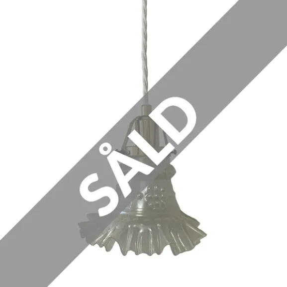 Vintage fönsterlampa, mässing/frostat glas