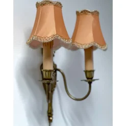 Vintage vägglampa 2-arm mässing