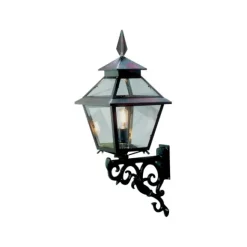 Viresjö vägglampa m gjuten arm, koppar/svart