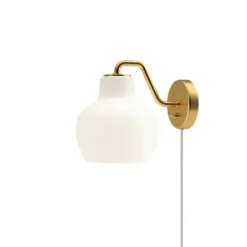 VL Ring Crown 1 vägglampa, opal/mässing