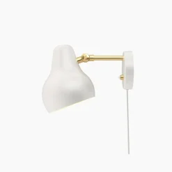 VL38 vägglampa, vit/mässing