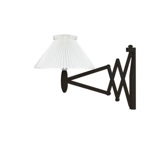 Wall lamp, black oak oak, incl. shade 1-17