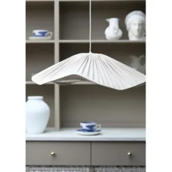 Wave Taklampskärm Linne Vit 50 cm