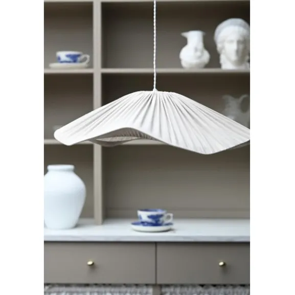 Wave Taklampskärm Linne Vit 70 cm