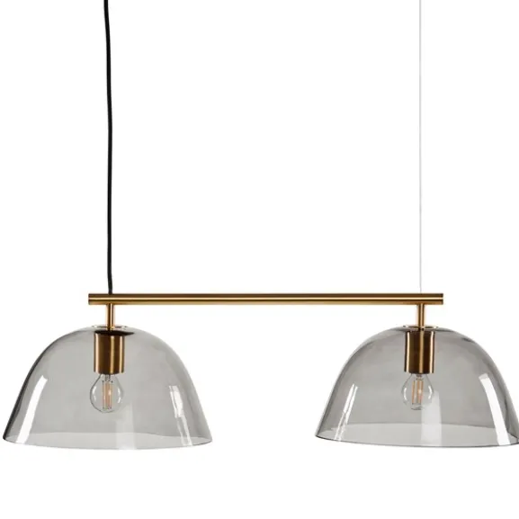 Wendo 70 taklampa, mässing/rökfärgad 70cm