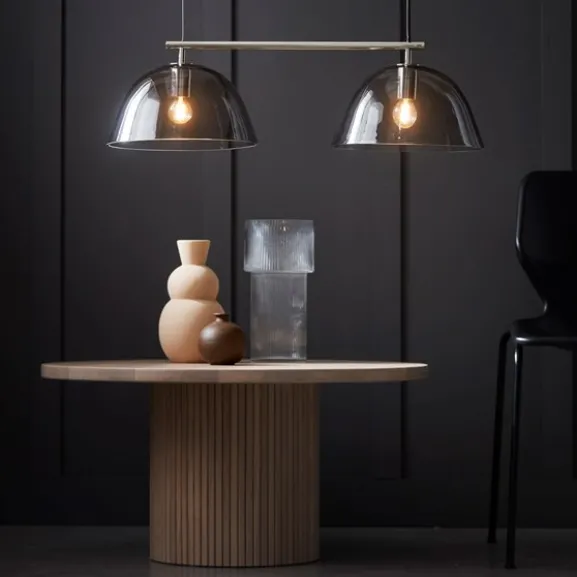 Wendo 70 taklampa, nickel/rökfärgad 70cm