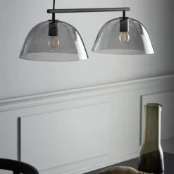 Wendo 70 taklampa, svart/rökfärgad 70cm