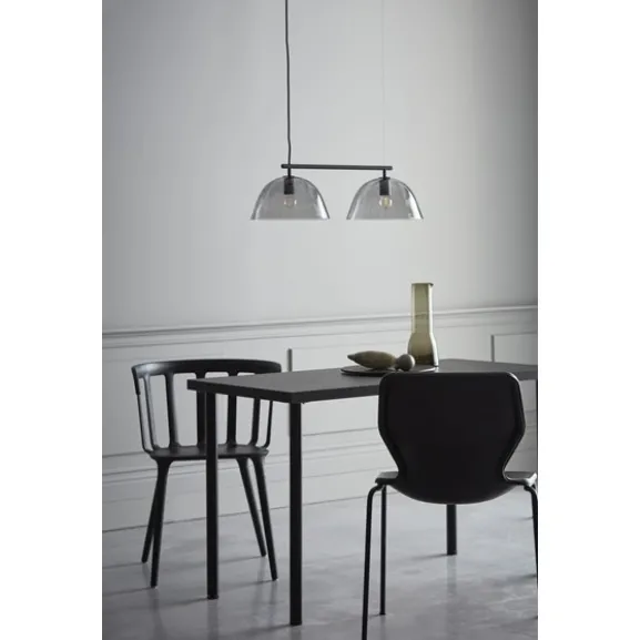 Wendo 70 taklampa, svart/rökfärgad 70cm