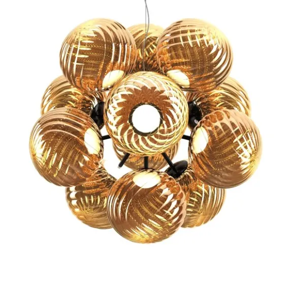 Whirl Burst Chandelier Gold LED CB