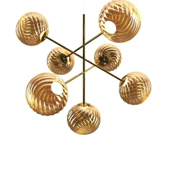 Whirl Chandelier Large Gold LED CB