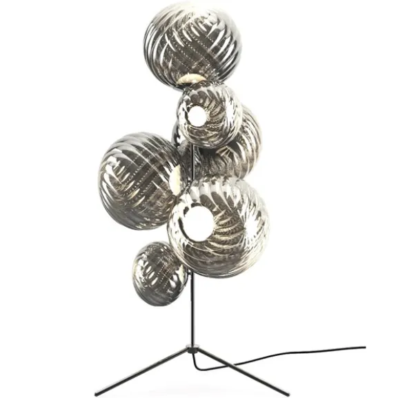 Whirl Floor Chandelier Silver LED UN
