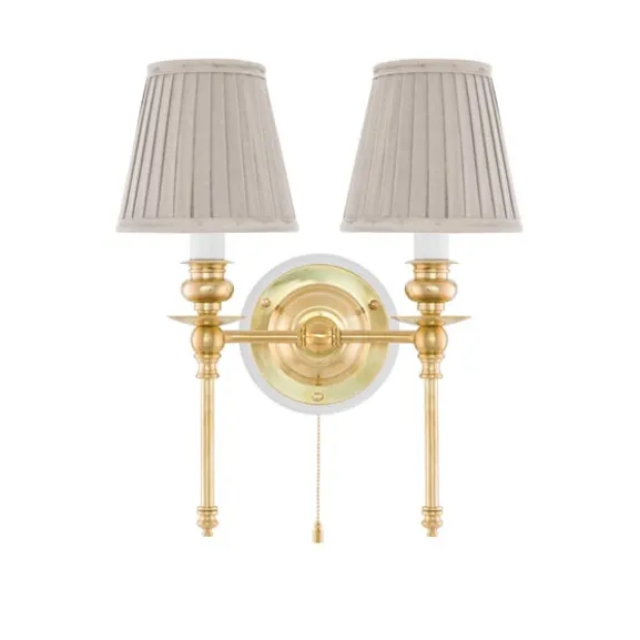 Wivallius vägglampa mässing/vit
