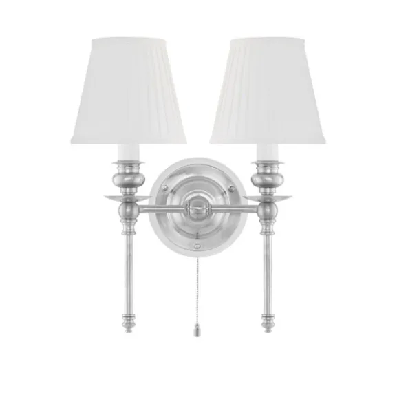 Wivallius vägglampa nickel/vit